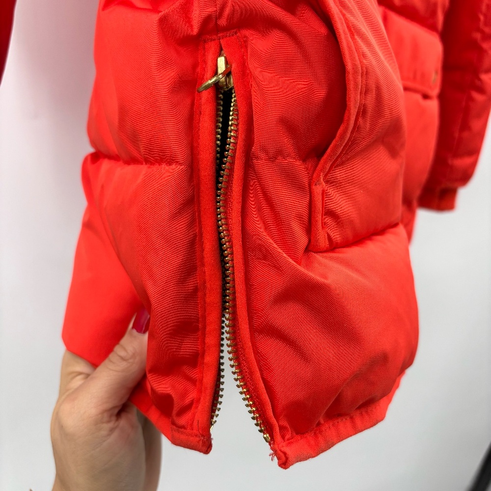 J Crew Women's Signature Puffer Red Orange Size XSP - Picture 5 of 13